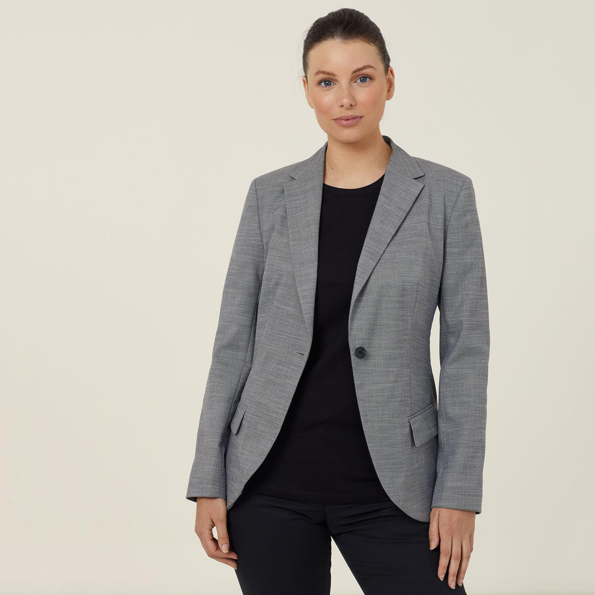 WOMEN'S LINEN LOOK HALF-LINED JACKET