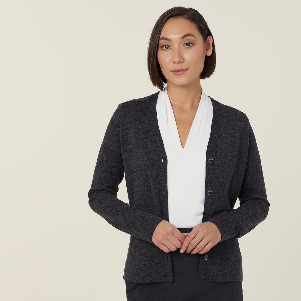 Standard Issue Merino V Neck Cardigan - Powder main image 0