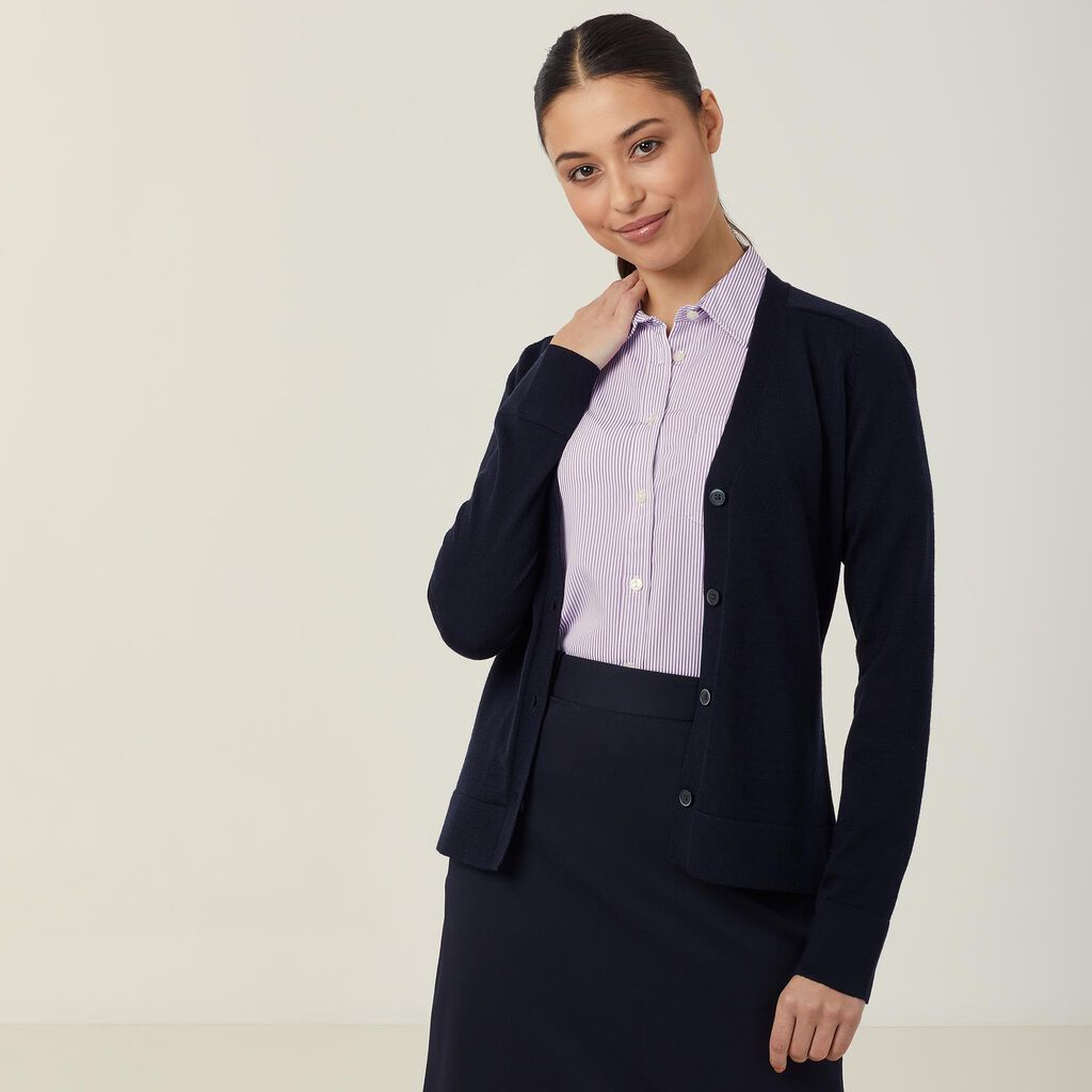 MERINO WOOL V-NECK CARDIGAN