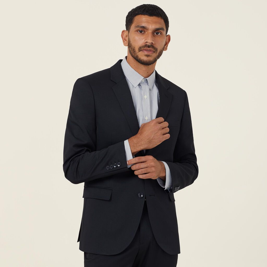 POLY VISCOSE STRETCH TWILL 2 BUTTON JACKET