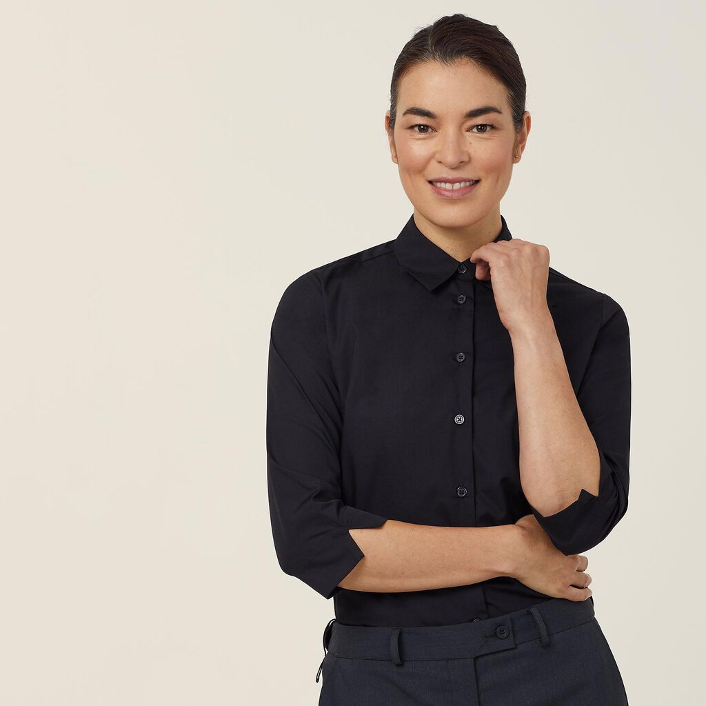 POPLIN 3/4 SLEEVE SHIRT