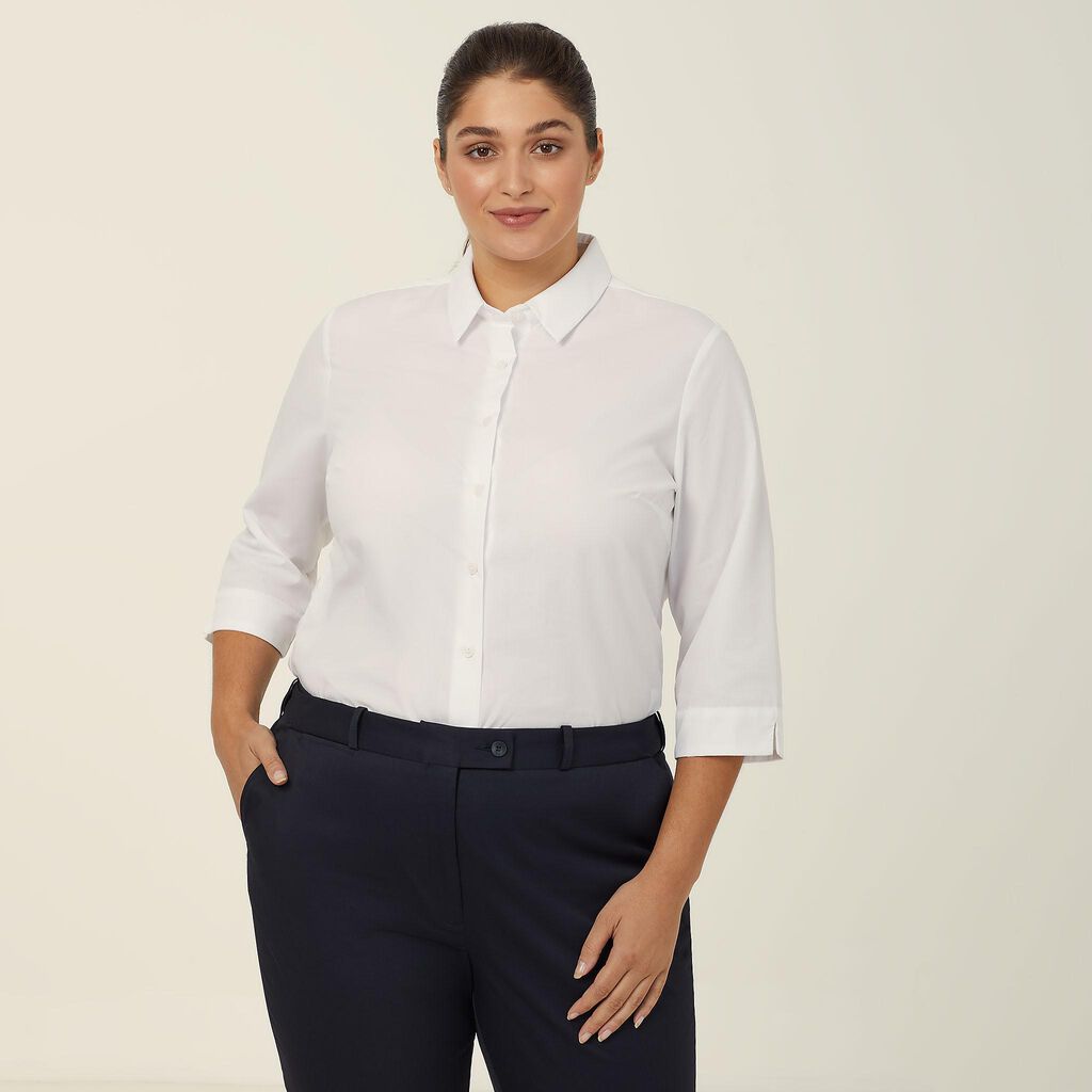 POPLIN 3/4 SLEEVE SHIRT