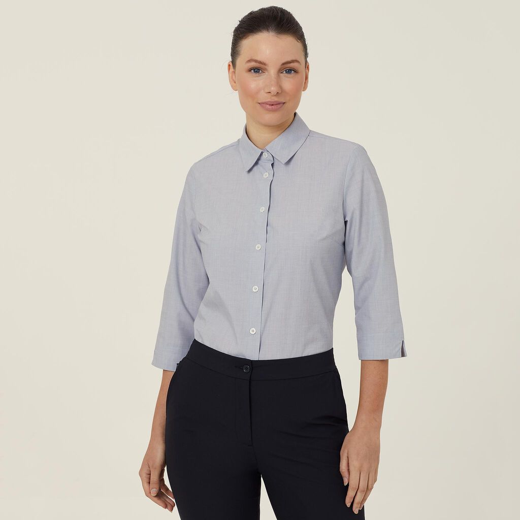 POLY COTTON END ON END 3/4 SLEEVE SHIRT