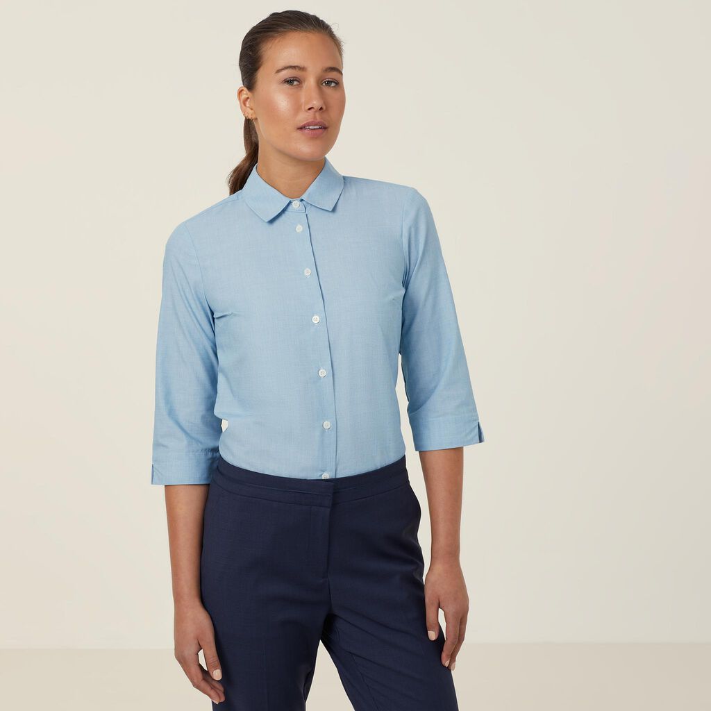 POLY COTTON END ON END 3/4 SLEEVE SHIRT