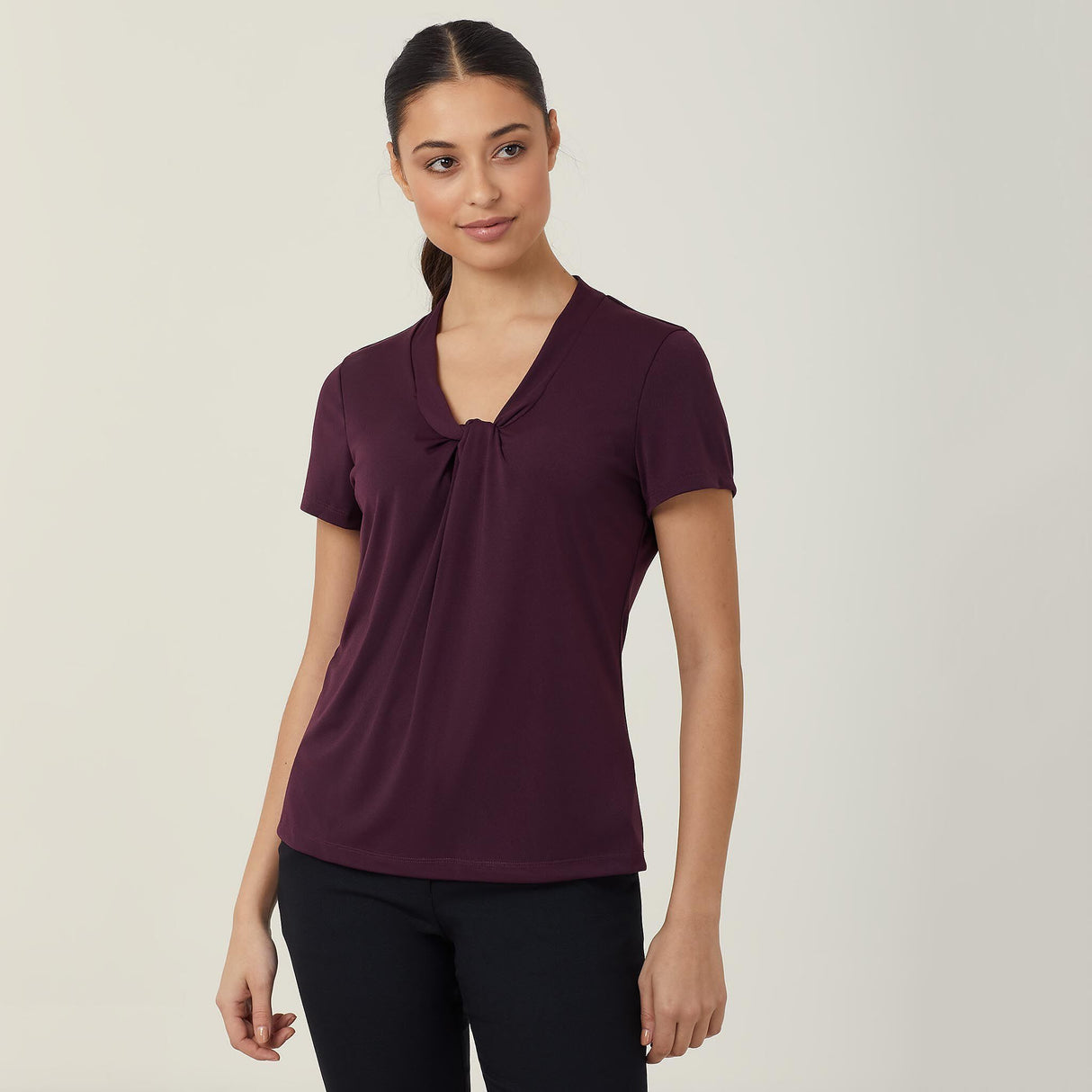 MATT JERSEY TWIST NECK TOP