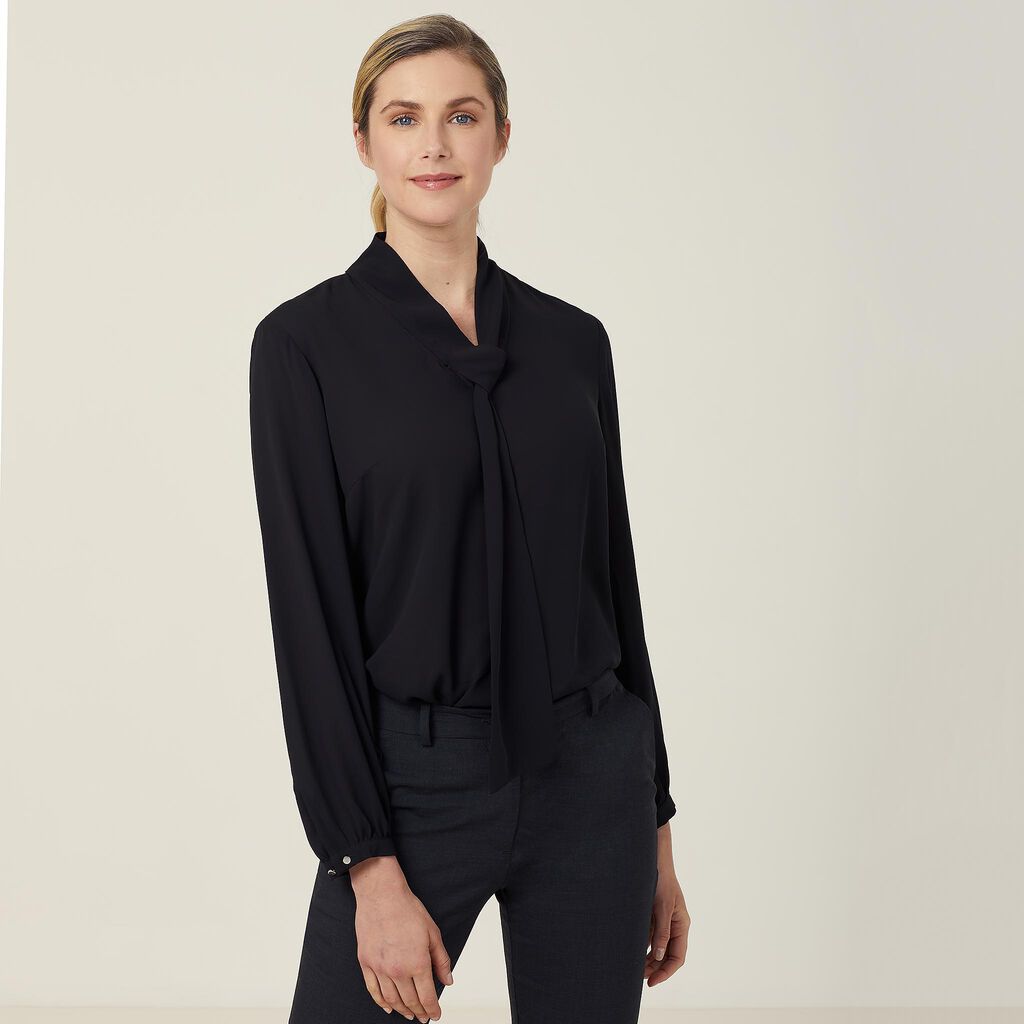 GEORGIE TIE NECK BLOUSE