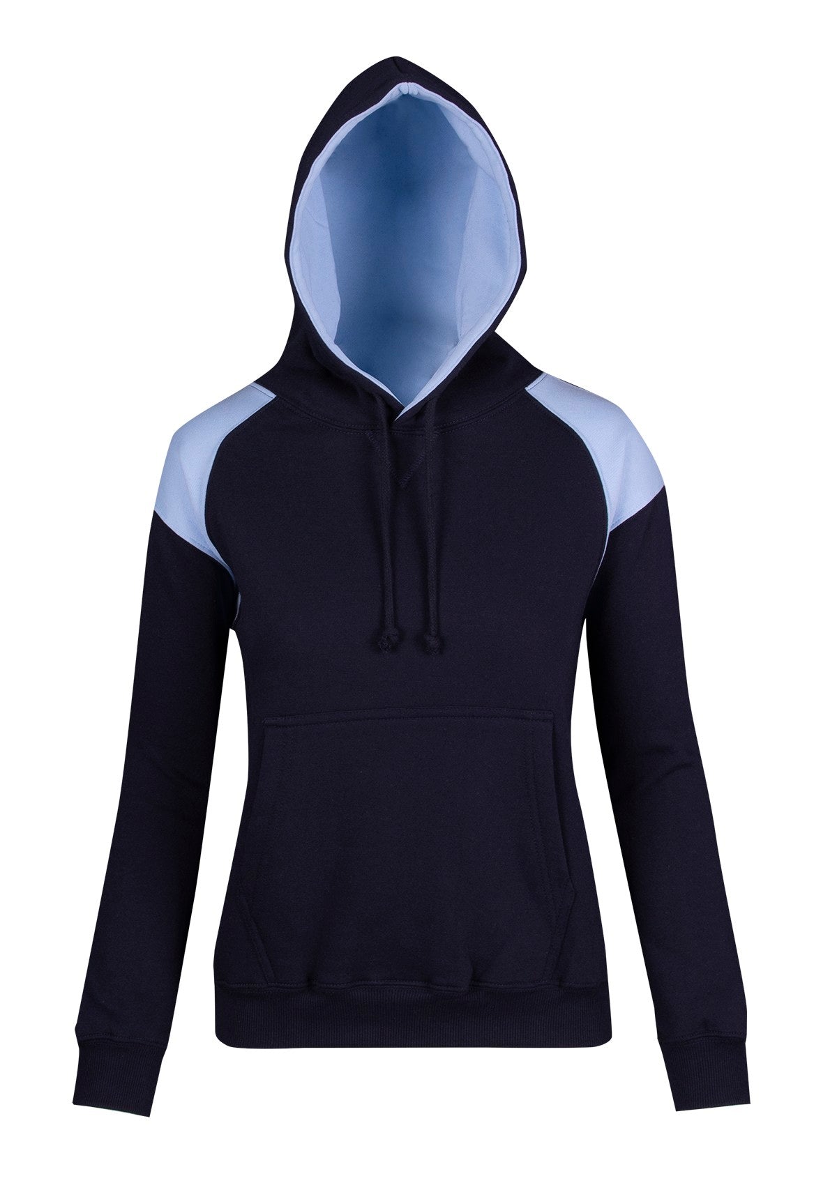 F303UN-Ladies/Juniors Shoulder Contrast Panel Hoodie