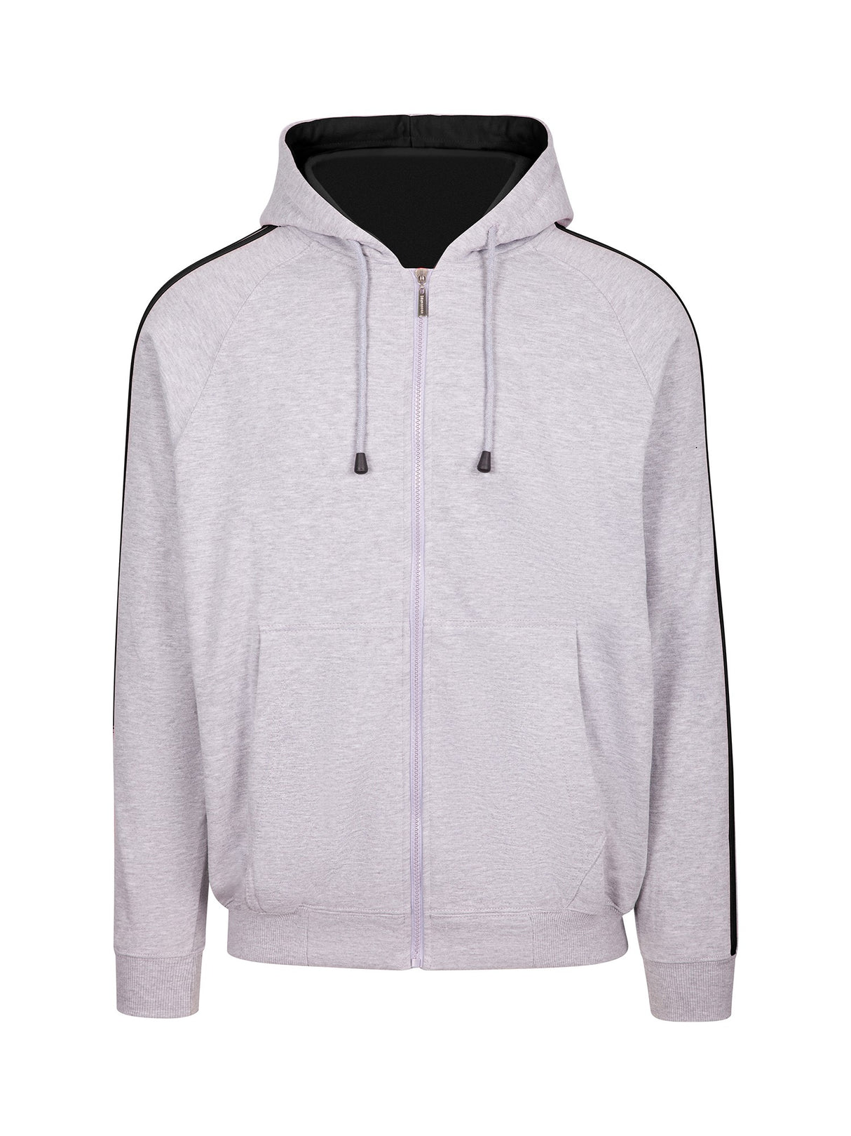 F600HZ-Mens Unbrushed Stripe Sleeve Hoodie