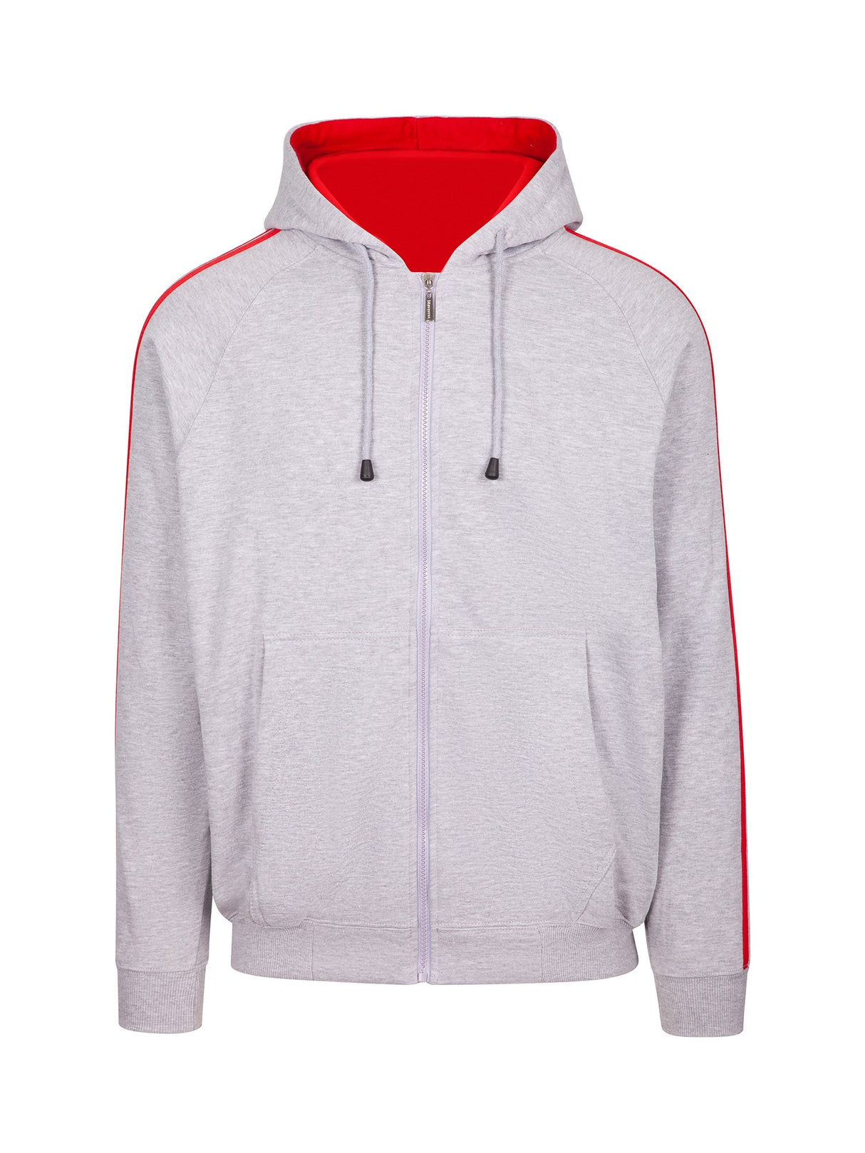 F600HZ-Mens Unbrushed Stripe Sleeve Hoodie