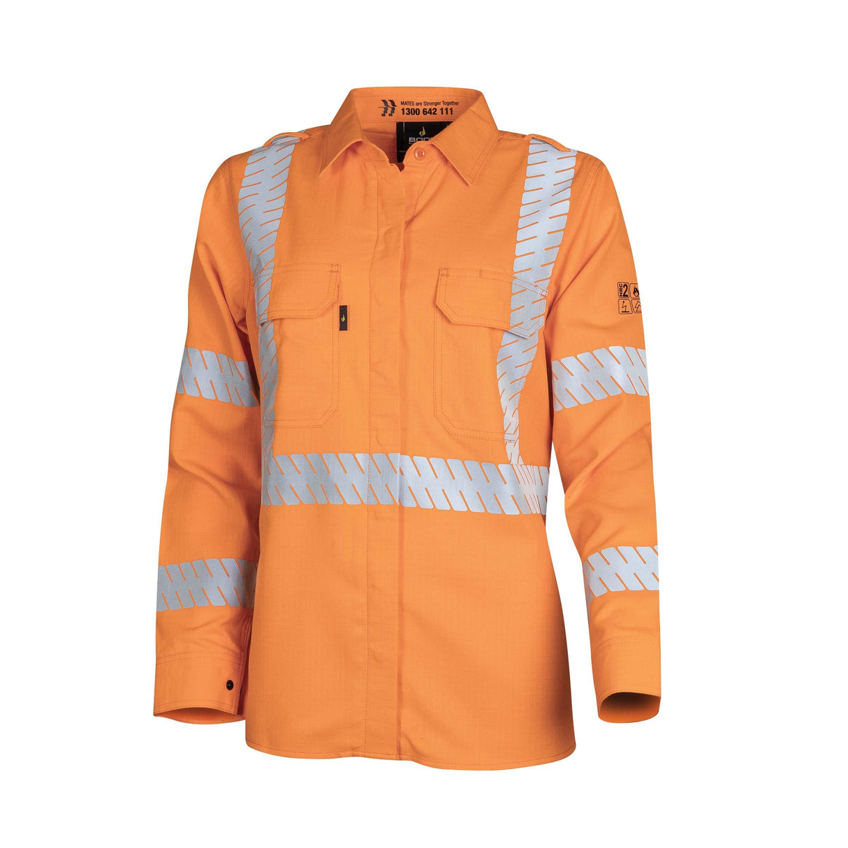 BWW1590T5-Womens Ultra-lightweight PPE2 FR Shirt with Segmented Loxy FR Reflective Tape