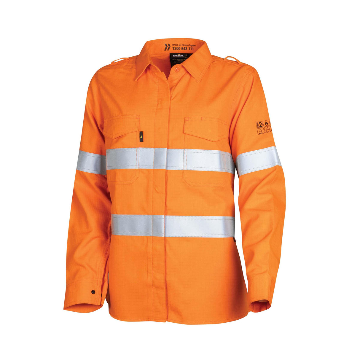 BWW1590T1-Womens Lightweight PPE2 FR Shirt with Loxy Reflective Tape