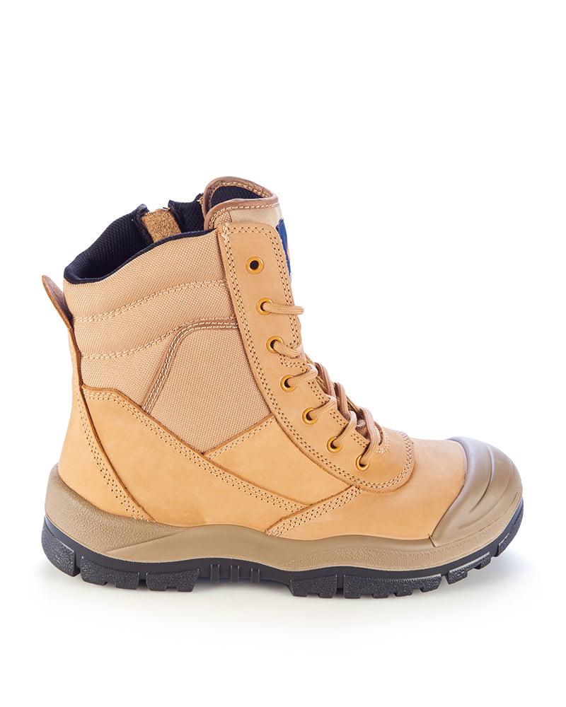 451050-High Leg ZipSider Boot w/ Scuff Cap-WHEAT