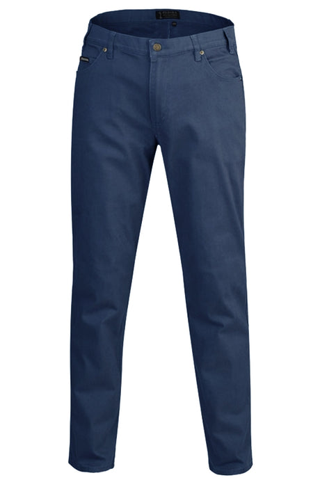RMPC014-Men's Cotton Stretch Jeans Mid Rise - Straight Leg - Classic Fit