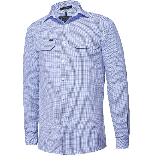 RMPC062-Men's Premium Ultra Fine Ammonia Wash Cotton, Front Flap Dual Pocket, Short Sleeve Shirt