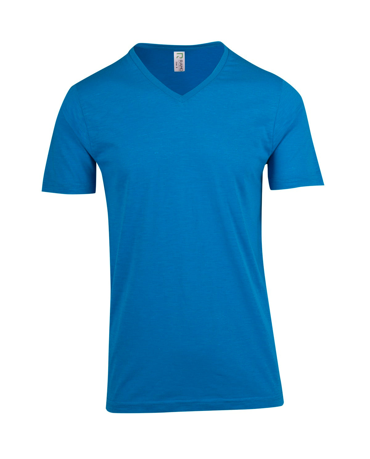 T918TV-Mens Raw Cotton Wave V Neck Tee