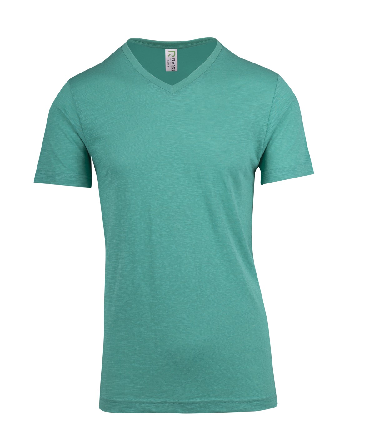 T918TV-Mens Raw Cotton Wave V Neck Tee
