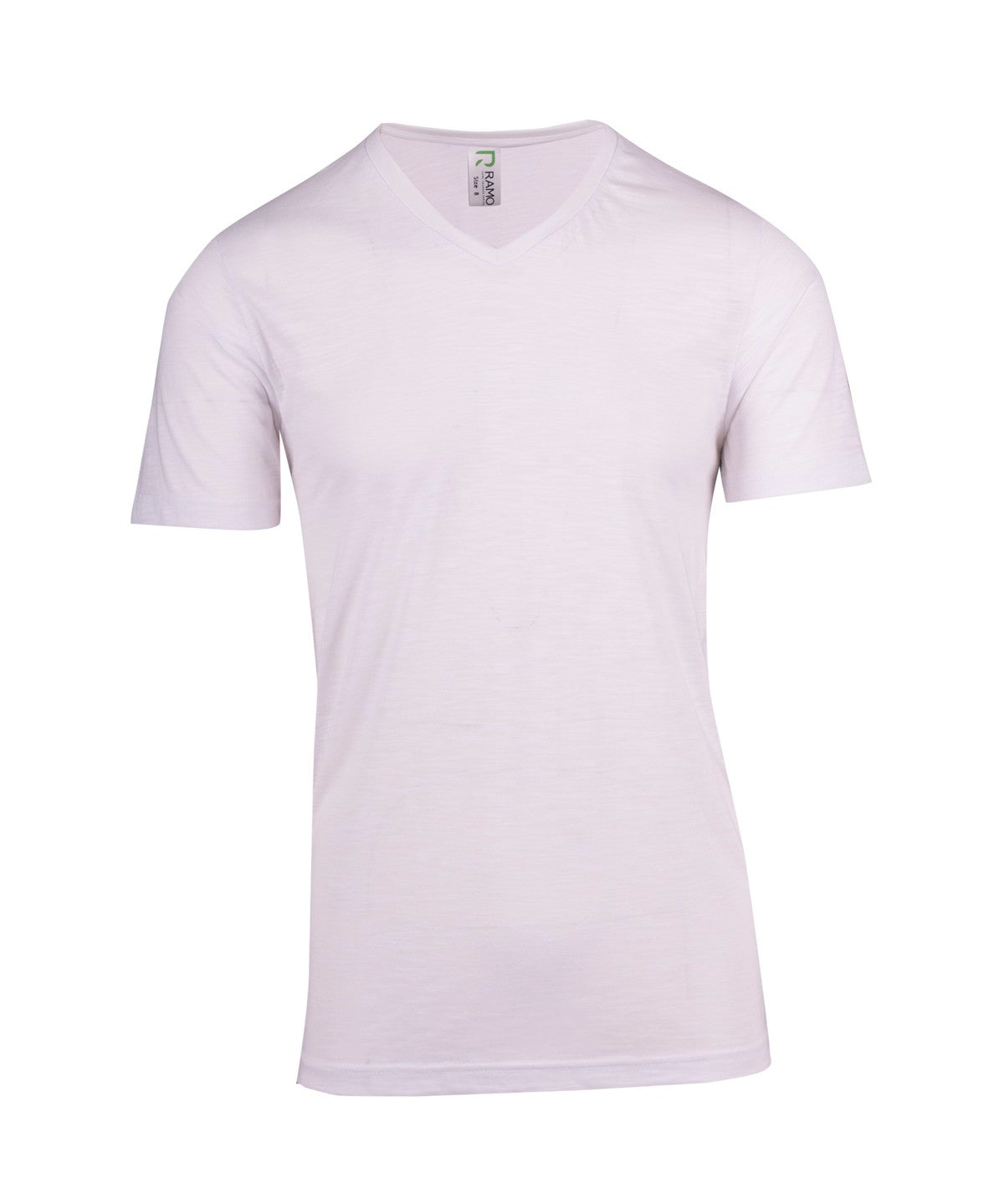 T918TV-Mens Raw Cotton Wave V Neck Tee