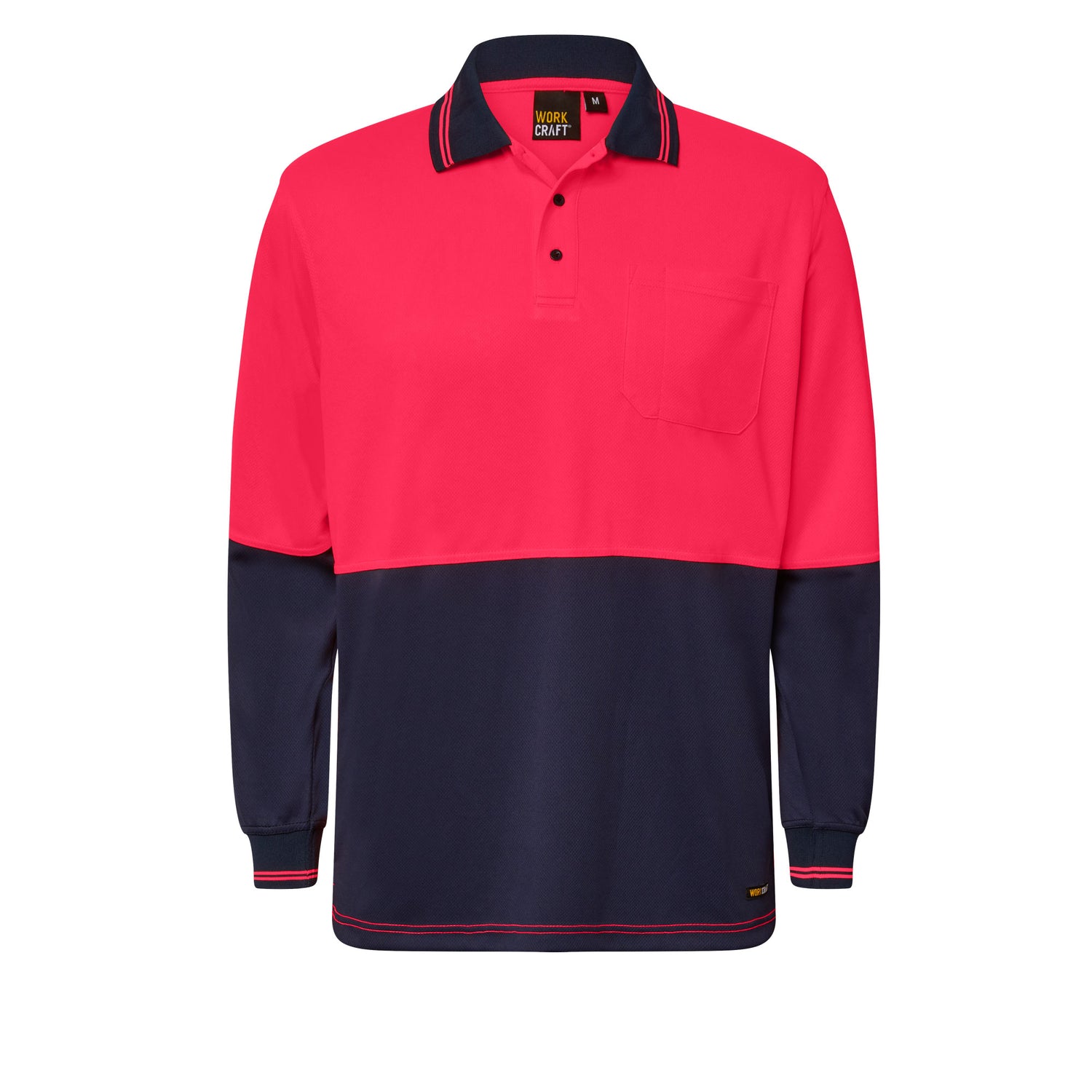 WSP202-Hi Vis Two Tone Ls Polo Pocket