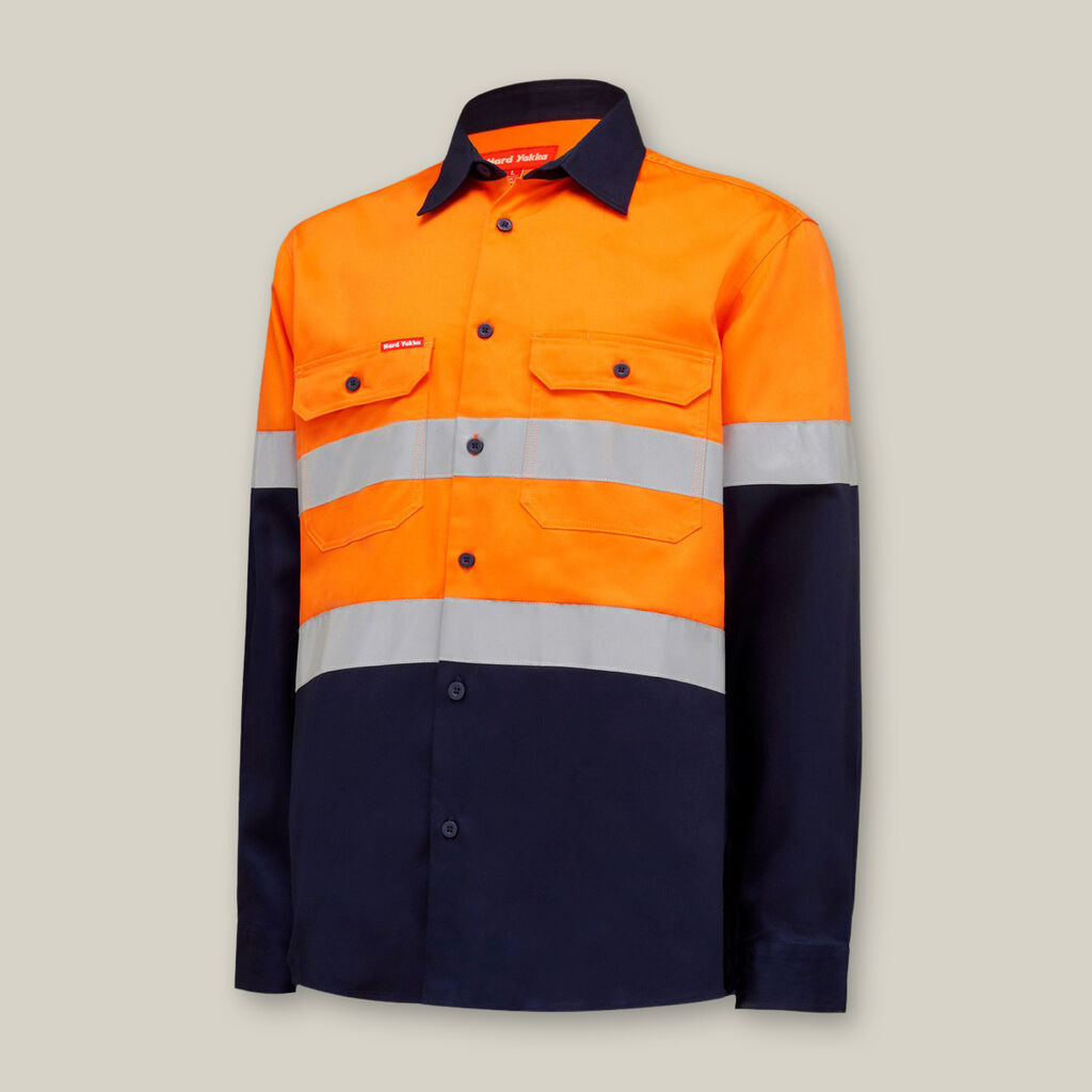 CORE HI-VIS 2 TONE TAPED COTTON DRILL SHIRT