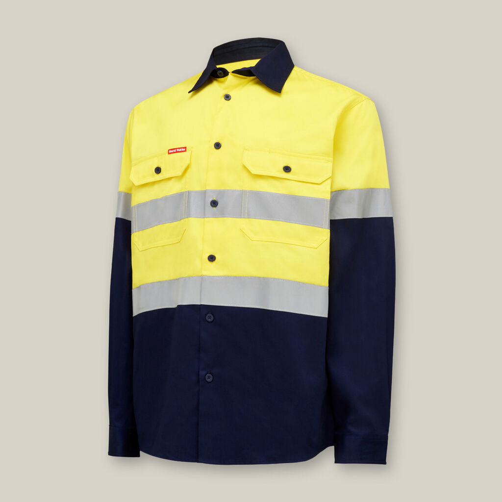 CORE HI-VIS 2 TONE TAPED COTTON DRILL SHIRT