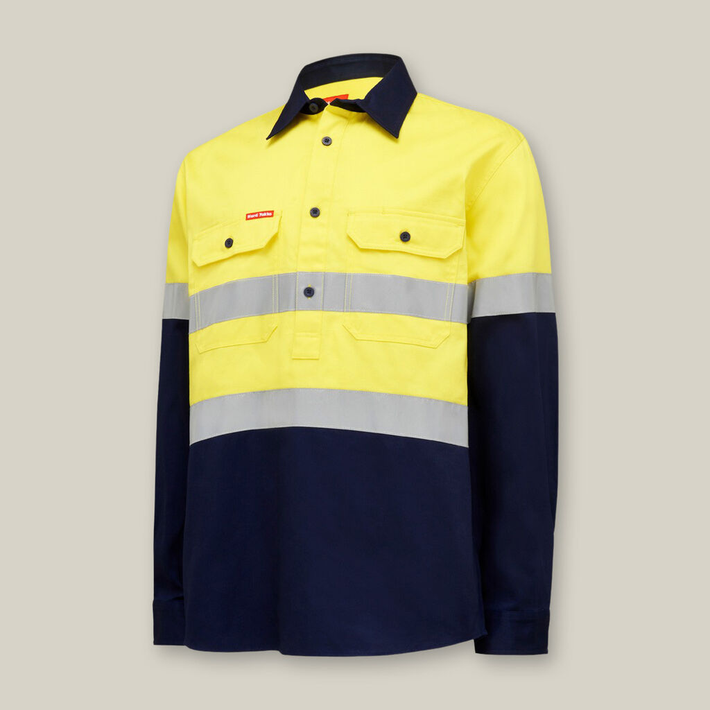 CORE HI-VIS LONG SLEEVE HEAVYWEIGHT CLOSED FRONT TAPED SHIRT