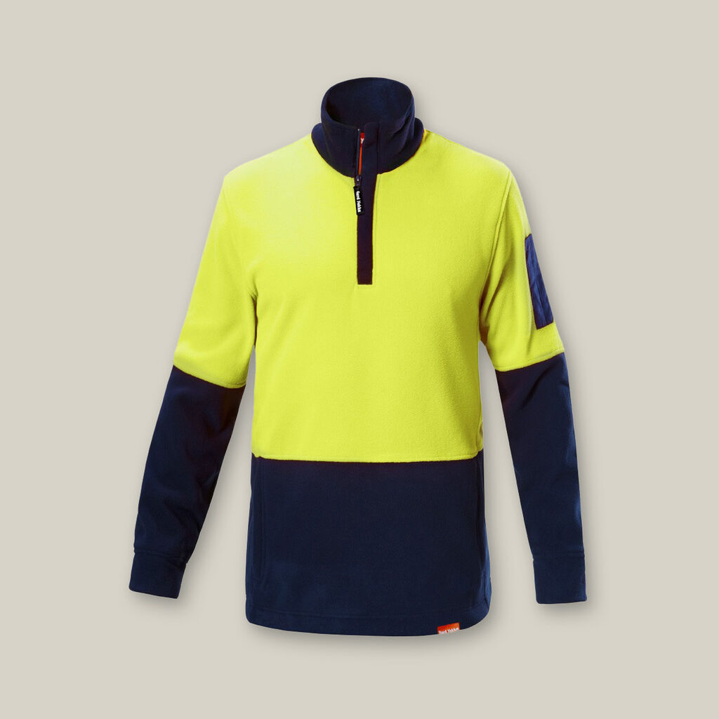 HI-VIS 2 TONE 1/4 ZIP BRUSHED FLEECE JUMPER