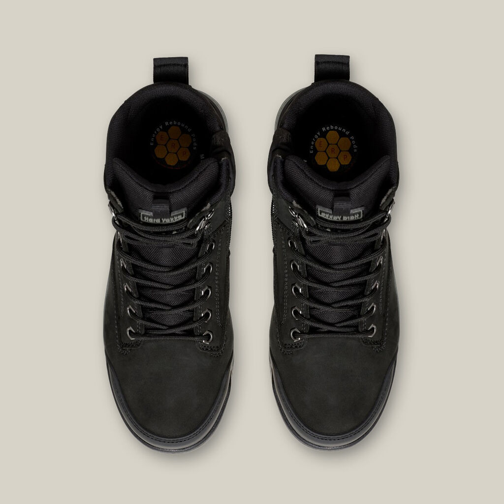 3056 LACE UP & SIDE ZIP STEEL TOE SAFETY BOOT - BLACK-Black