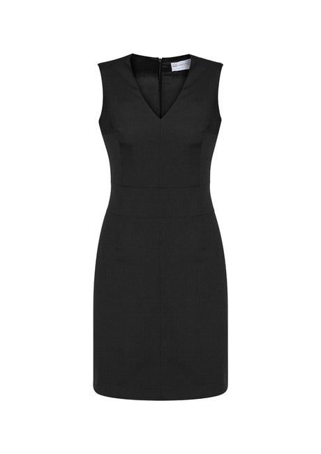 34021-Comfort Wool Stretch Womens Sleeveless V Neck Dress