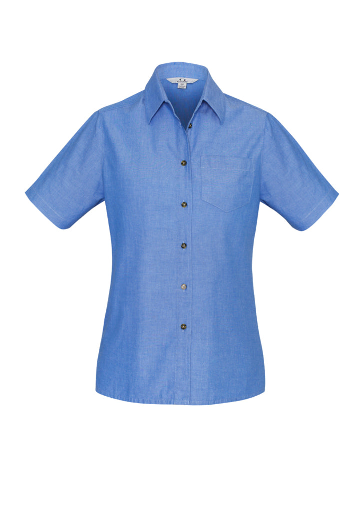 LB6200-Ladies Wrinkle Free Chambray Short Sleeve Shirt