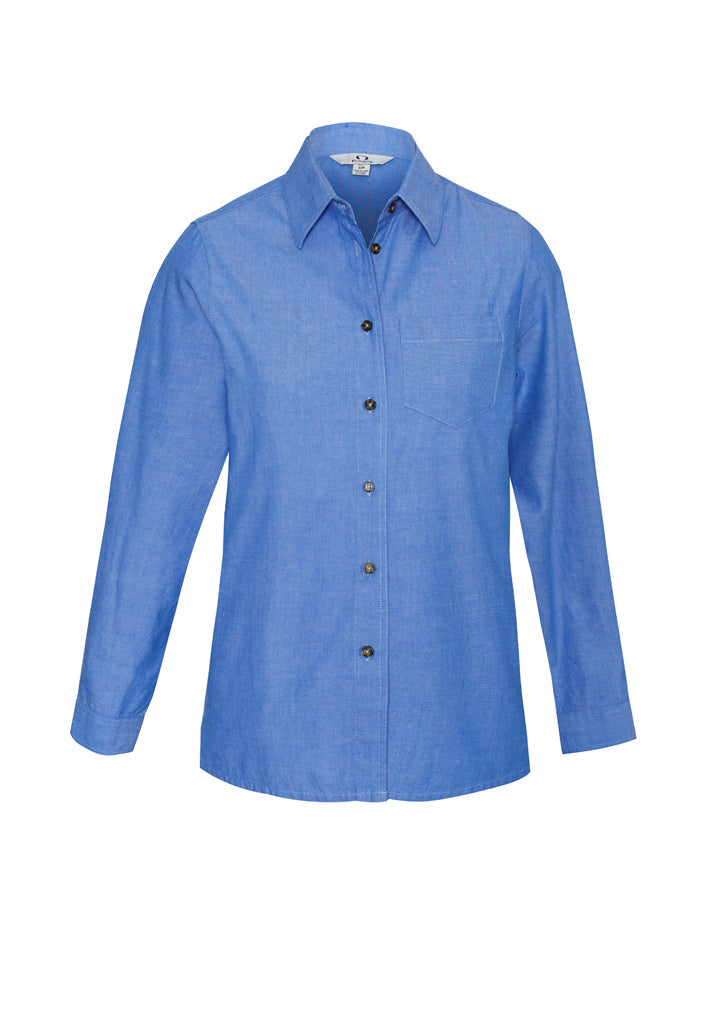 LB6201-Ladies Wrinkle Free Chambray Long Sleeve Shirt