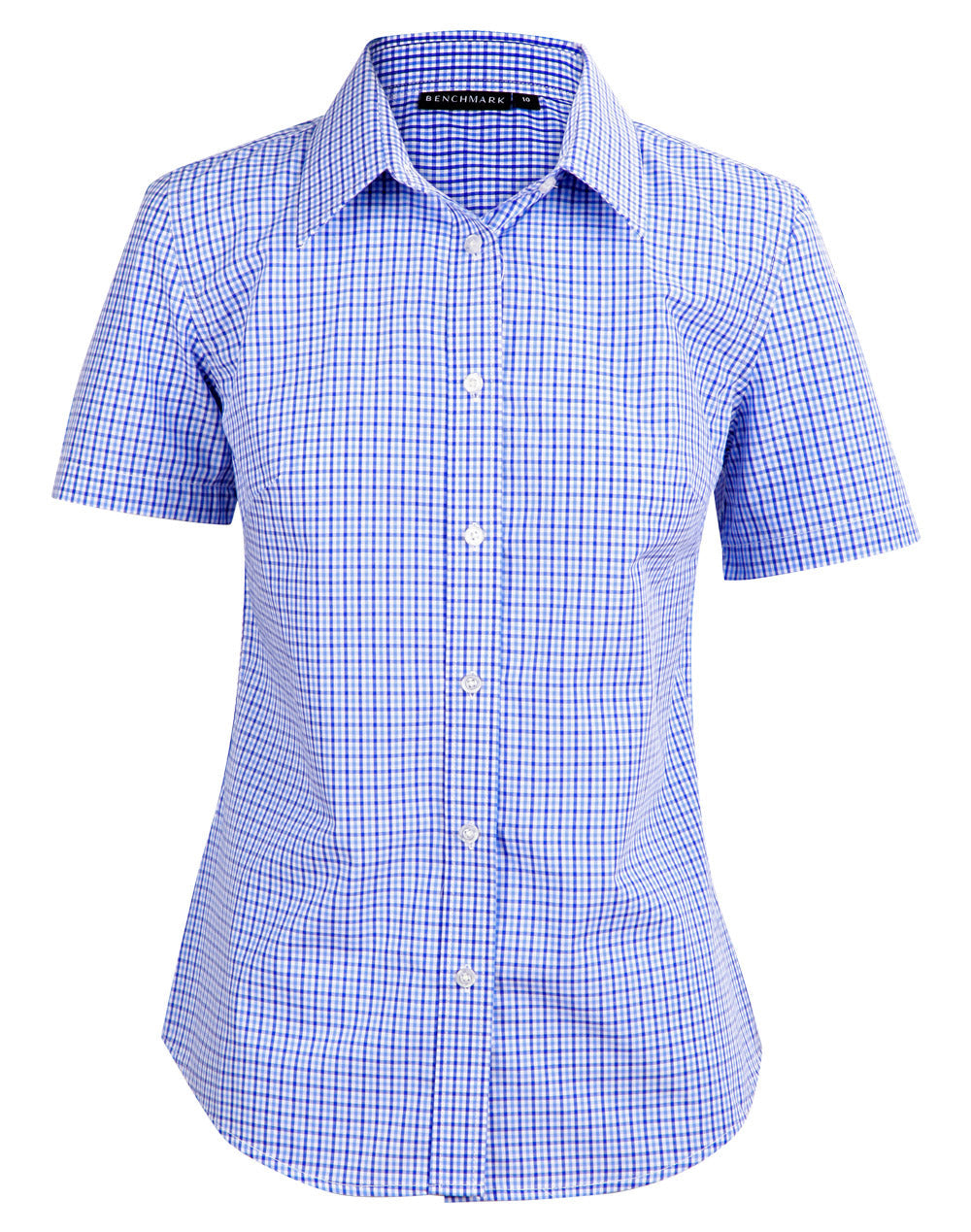 M8320S Ladies' Multi-Tone Check Short Sleeve Shirt