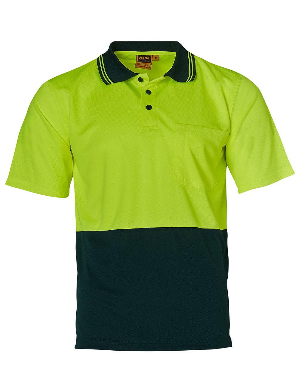 AIW SW01TD HI-VIS SHORT SLEEVE TRUEDRY MICRO-MESH SAFETY POLO