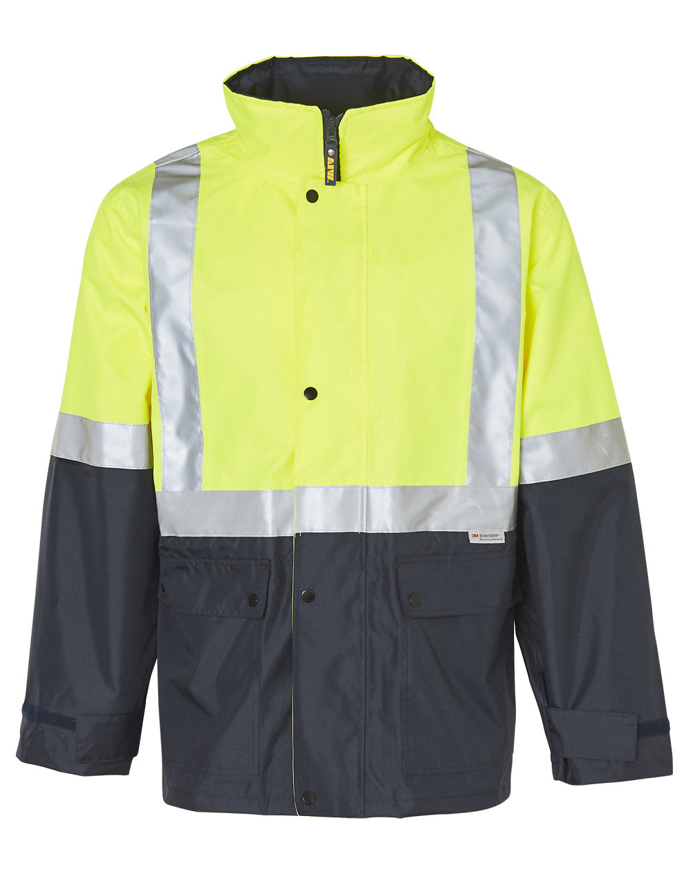 AIW SW18A HI-VIS TWO TONE RAIN PROOF SAFETY JACKET WITH MESH LINING & 3M TAPES