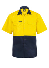 WS3063-Two Tone Hi Vis S/S Shirt Stud