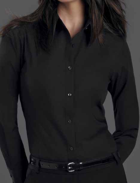 101-Womens Long Sleeve Poplin