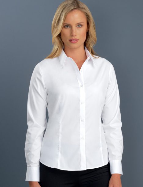 101-Womens Long Sleeve Poplin