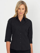 106-Womens 3/4 Sleeve Fine Stripe