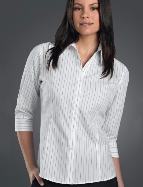 108-Womens 3/4 Sleeve Classic Stripe