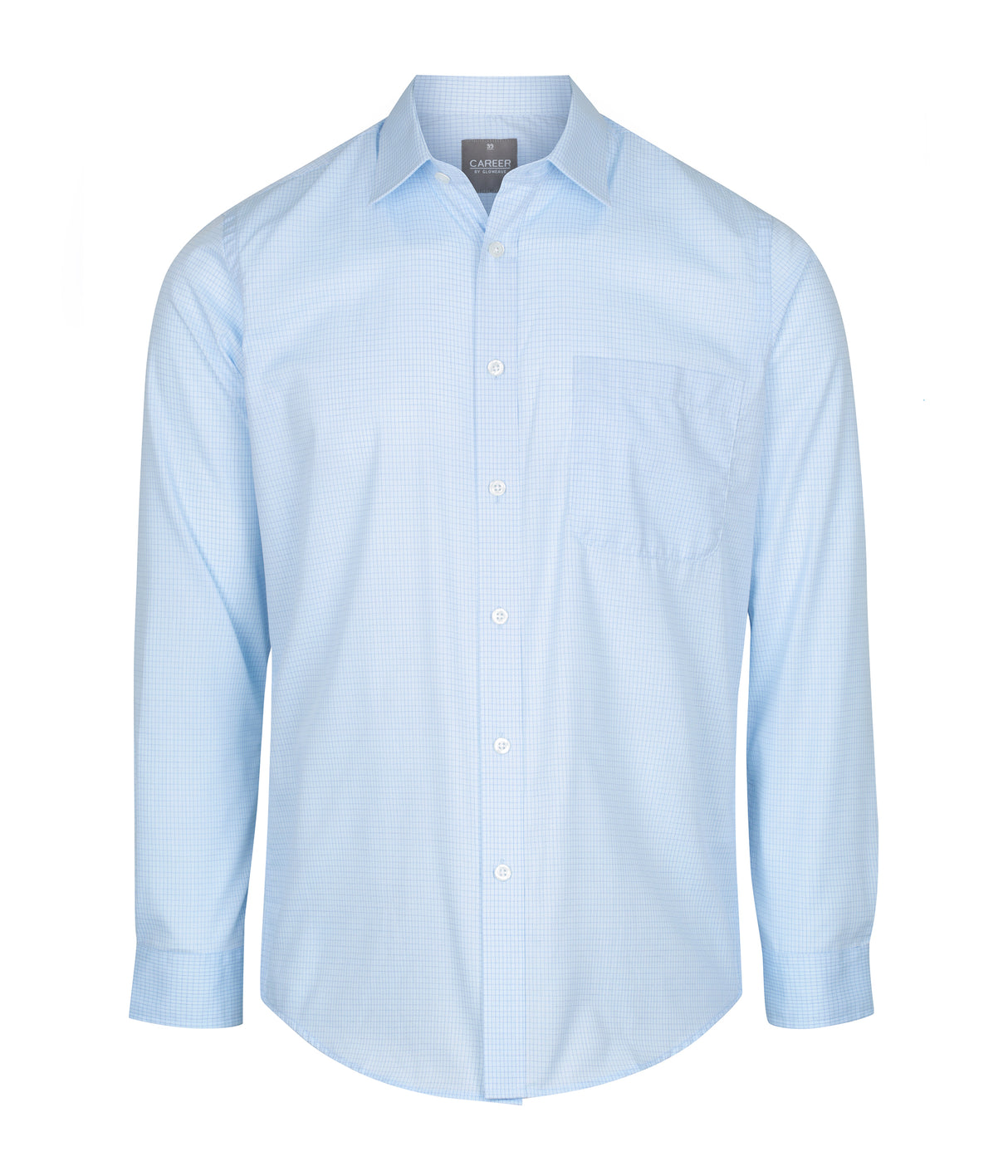 1295L Bell-Textured Mini Check Long Sleeve Shirt