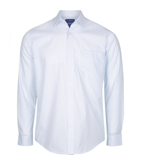 1295L Bell-Textured Mini Check Long Sleeve Shirt