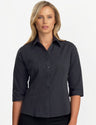 136-Womens 3/4 Sleeve Dark Stripe