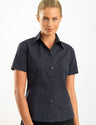 137-Womens Short Sleeve Dark Stripe