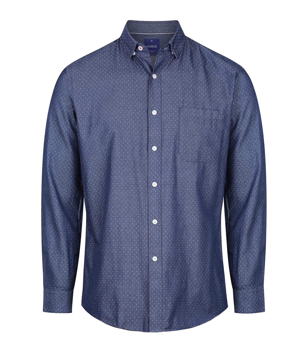 1714HL Wellington-Denim Dobby Long Sleeve Casual Slim Fit Shirt