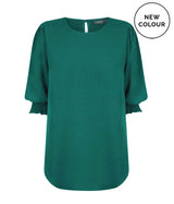 1799WZ Lola-Women's 3/4 Sleeve Shirred Cuff Top