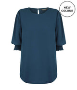 1799WZ Lola-Women's 3/4 Sleeve Shirred Cuff Top