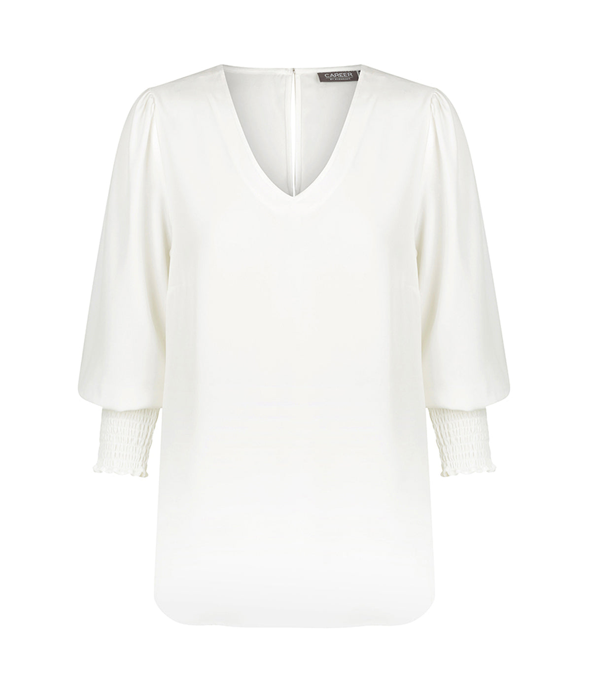 1803WZ Cleo-Shirred Cuff V Neck