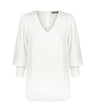 1803WZ Cleo-Shirred Cuff V Neck