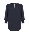 1803WZ Cleo-Shirred Cuff V Neck