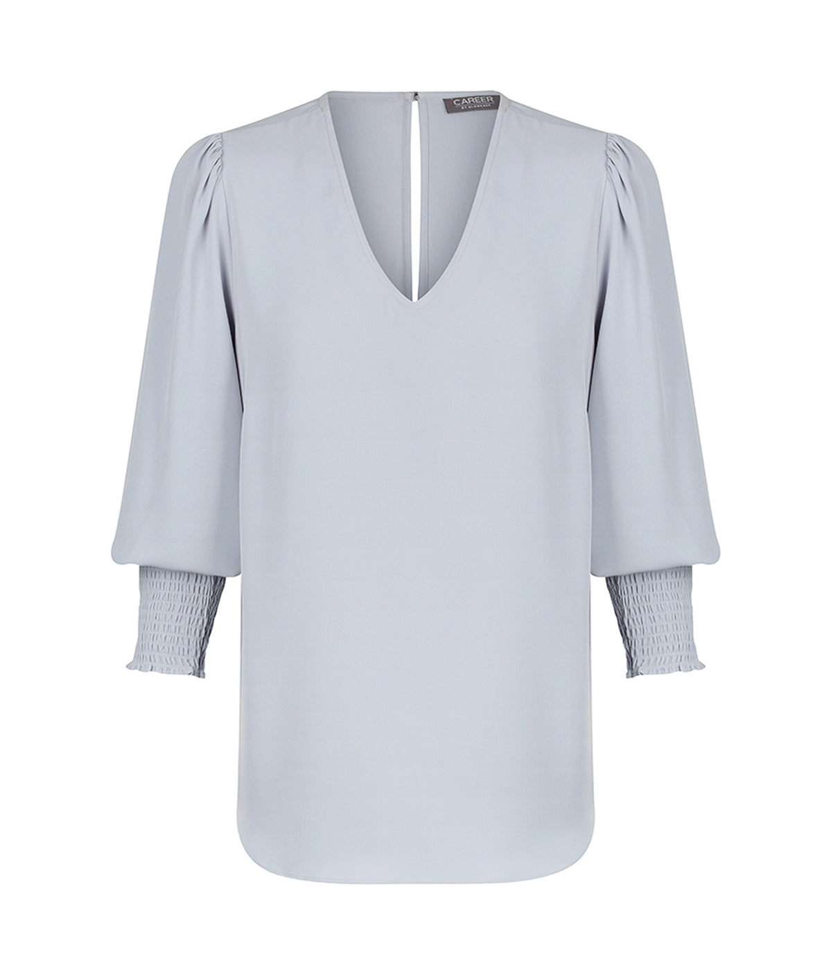 1803WZ Cleo-Shirred Cuff V Neck