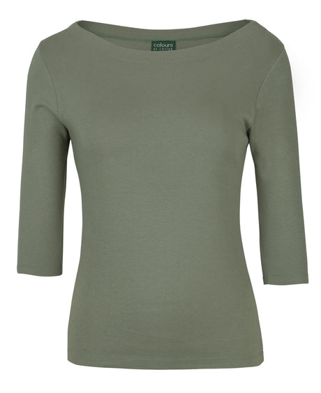 1BT3-C Of C Ladies 3/4 Sleeve Boat Neck Tee